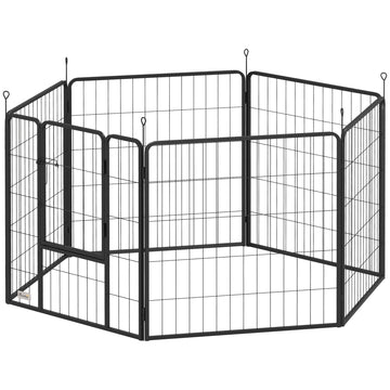Heavy Duty Dog Playpen with Door for Medium Dogs, 6 Panels, 31.5