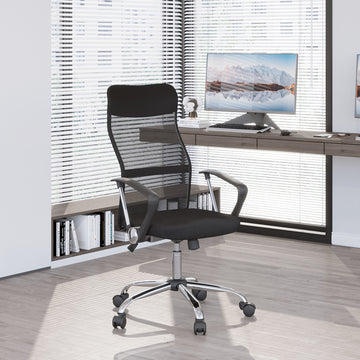 Ergonomic Mesh Office Chair, High Back Computer Desk Chair with Adjustable Height, Tilt Function, Armrest, 360° Swivel Office, Black
