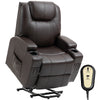 Power Lift Recliner Chair for Elderly, PU Leather Lift Chair with Thick and High Back, Footrest, Remote, Side Pockets, Cup Holders, Reclining Sofa for Living Room
