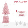 5FT Pencil Christmas Tree, Artificial Christmas Tree with Automatic Open for Home Party, Pink