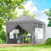 10'x10' Outdoor Pop Up Party Tent Wedding Gazebo Canopy with Carrying Bag (Light Grey)