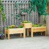Raised Garden Bed Set of 3, Wood Planter Box, Outdoor Freestanding Garden Boxes for Fruit Vegetable Flower Herb