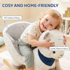 Qaba Baby Rocking Horse, Plush Animal Rocker Alpaca with Realistic Sound, Seat Belt, Handle Grip for 12-36 Months, White