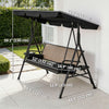 3-Seat Patio Swing Chair, Outdoor Canopy Swing Glider with Adjustable Shade, Black