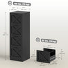 4 Drawer File Cabinet with Silent Slides, Vertical Farmhouse Filing Cabinet Fits Letter/A4 Size Home Office, Black