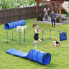11-Piece Dog Agility Training Equipment Set, Pet Obstacle Course with 2 Tunnels, Adjustable Jumps, Orange Blue