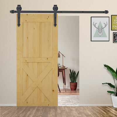6.6FT Sliding Barn Door Track Kit, Heavy Duty Barn Door Hardware Kit, Fit 39
