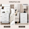 Bedside Table with 3 Drawers, Modern Wood Nightstand, Side End Table for Bedroom, White