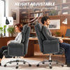 Desk Chair, Computer Office Chair with Footrest, Adjustable Backrest and Headrest, Dark Grey