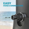 16 Gal Solar Heated Shower, 7.4 FT Outdoor Shower with 2 Shower Heads, Adjustable Temperature, Foot Faucet