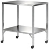 Outdoor Grill Cart with Stainless Steel Tabletop, Pizza Oven Stand with Shelf, Lockable Wheels, Rolling BBQ Table