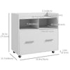 Mobile Filing Cabinet, Rolling File Cabinet with Drawer and Adjustable Hanging Bar for Letter, A4 and Legal Size, White