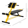 Soozier Adjustable Weight Bench Roman Chair Exercise Training Multi-Functional Hyper Extension Bench Dumbbell Bench Ab Sit up Decline Flat Black and Yellow