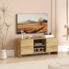 TV Stand for up to 55 Inch TV, Nordic Entertainment Center with 2 Cabinets and 2 Open Shelves for Living Room, White