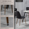 Upholstered Dining Chairs Set of 4, Velvet Accent Chair with Back and Wood-grain Steel Leg for Kitchen, Black