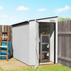 4' x 8' Outdoor Storage Shed Lean to Shed Outdoor Metal Tool Shed with Lockable Door and Air Vents