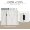 4-panel Wall Partition Farmhouse Room Separator with Foldable Design Wooden Frame 5.6FT, White
