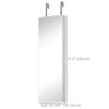 Mirror Jewelry Cabinet Armoire with LED Lights and 2 Keys, Wall Door Mounted Jewelry Organizer, Lockable Full-length Mirror, Wood Grain Grey