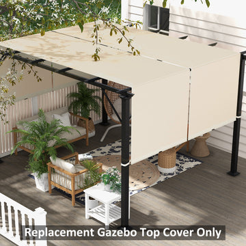 2 Pcs UV Protection Pergola Replacement Canopy, Pergola Shade Cover, Easy to Install, for 10' x 10' Pergola, Khaki