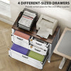 Lateral Filing Cabinet, Farmhouse File Cabinet with 4 Drawers, Fit Letter/A4/Legal Hanging Files, Black Wood Grain