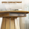 Extendable Dining Table, Round to Oval Convertible Kitchen Table with Storage Shelf for Dining Room, Natural
