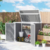 41 Cu. Ft. Outdoor Storage Shed, Outdoor Horizontal Trash Can Storage with Chain Lid, Lockable Storage Box