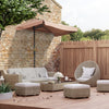 7.5ft Half Umbrella Semi Patio Parasol with Crank Handle, Top Vent for Garden, Balcony- NO BASE INCLUDED, Coffee