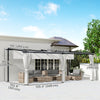 10' x 20' Metal Retractable Pergola Canopy with Sidewalls, Outdoor Gazebo UPF30+ Sun Shade Shelter for Garden, Deck, Light Grey