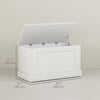 31.5 Inches Storage Chest, Storage Trunk with Safety Hinge, Wooden Box for Living Room, White Wood Grain