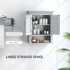 Bathroom Wall Cabinet, Medicine Cabinet, Toilet Storage Cabinet with Shelf for Living Room and Entryway, Grey