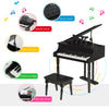 Modern Kids Piano, 30 Keys, Set of 2, Mini Toy for Child, Grand Piano with Music Stand and Bench, Ideal Gift, Black