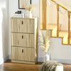 Shoe Storage Cabinet Organizer for 18 Pairs of Shoes with 3 Flip Drawers and Adjustable Shelves, Dark Walnut