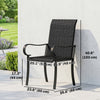 2 Piece PE Rattan Patio Dining Chairs with Steel Frame,  for Garden, Backyard, Pool Side, Porch, Black