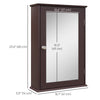 Bathroom Mirror Cabinet, Wall Mounted Medicine Cabinet with Door and Shelves, Dark Brown