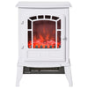 Electric Fireplace Heater, Freestanding Fireplace Stove with Realistic Flame Effect Overheat Protection 750W/1500W White
