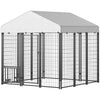 Outdoor Dog Kennel with Waterproof UV-Resistant Cover, 6 x 4 x 6 ft