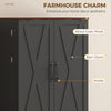 166 cm Kitchen Pantry Cabinet Adjustable Shelves Tall Storage Cabinet Door Shelves 8 Shelves Brown Black