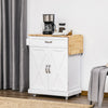 Foldable Kitchen Island with Storage Drawer, Farmhouse Style Rolling Utility Cart, Coffee Bar Cabinet on Wheels with Drop-Leaf Wood Top