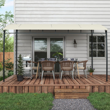 10' x 13' Backyard Pergola with UV30+ Protection Canopy and Steel Frame for Porch, Patio, Deck, Cream White
