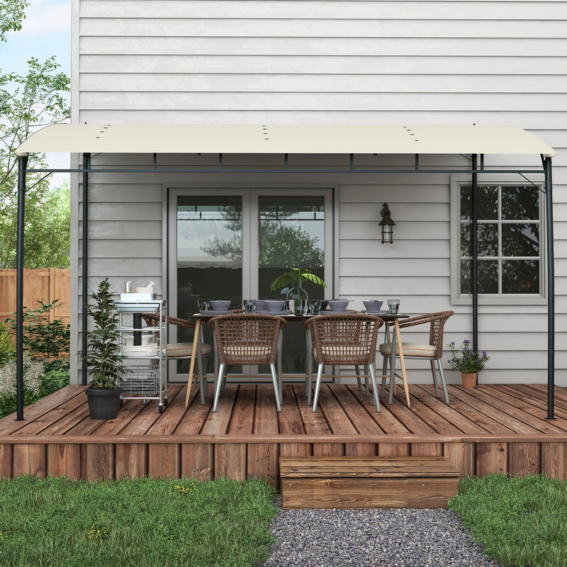 10' x 13' Backyard Pergola with UV30+ Protection Canopy and Steel Frame for Porch, Patio, Deck, Cream White