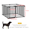 Dog Safety Gate 8-Panel Playpen Fireplace Christmas Tree Steel Fence Stair Barrier Room Divider Black