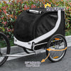 Dog Bike Trailer, Pet Cart Bicycle, Wagon Cargo Carrier Attachment with Hitch, Reflectors, Flag for Small Medium Dogs, Pet Wheelchair for Travelling, White
