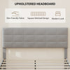 Queen Size Bed Frame with Upholstered Headboard, Modern Platform Bed Frame with Wood Slats, 1100 lbs Capacity, Grey
