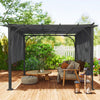 10' x 10' Outdoor Pergola Patio Gazebo Canopy Sun Shelter, Steel Frame, Dark Grey