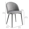 Modern Dining Chairs, Mid-Back Velvet-touch Upholstery Side Chair, Table Chair for Living Room, Dining Room, Grey, Set of 4