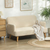 Velvet Feel Fabric 2 Seater Sofa, Small Sofa Loveseat with 8.3