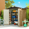 6.5' x 4' Outdoor Storage Shed, Metal Garden Shed with Lockable Double Doors, 4 Vents
