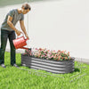 4.9 x 2 x 1ft Galvanized Raised Garden Bed Kit, Metal Planter Box with Safety Edging, Silver