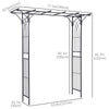 Metal Garden Arch Outdoor Walkway Arbor, 74.75