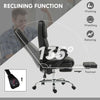 Massage Office Chair, Reclining Executive Office Chair with 6-Point Vibration, Footrest and High Back, Black